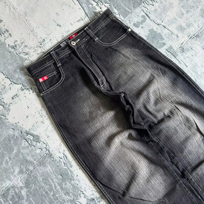 American Y2K Oversized Wide-Leg Jeans – Women’s Streetwear Loose Denim