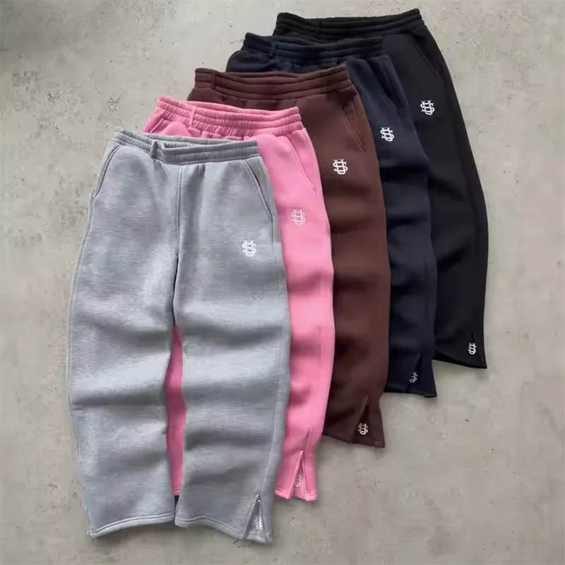 Streetwear Hoodie Set – Men’s Y2K Hoodie & Straight Sweatpants Embroidered Suit