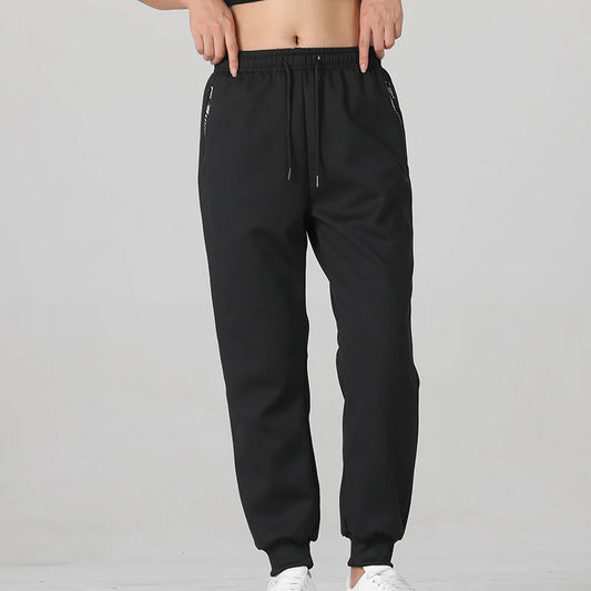 Women’s Jogger Pants with Side Zipper Pockets – Daily Casual/Commuting Wear
