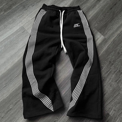 Y2K Retro Straight Track Pants – Zipper Embroidery Hip Hop Joggers