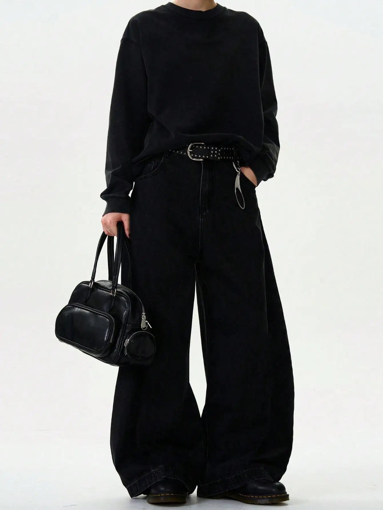 High Street Autumn Men’s Baggy Wide-Leg Curved Knife Denim Pants