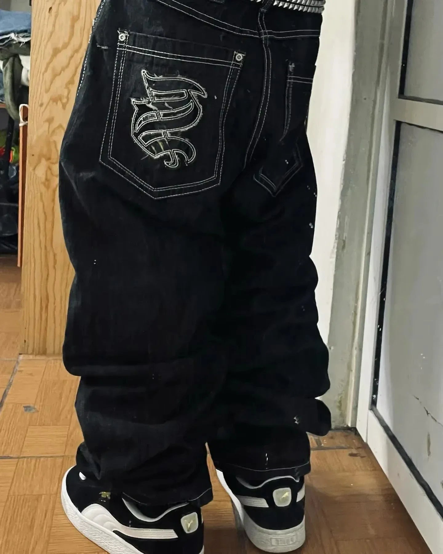 American Y2K Oversized Wide-Leg Jeans – Women’s Streetwear Loose Denim