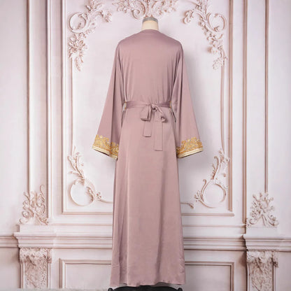 Women’s Beaded Kaftan Abaya – Eid/Ramadan Maxi Dress 2-Piece Outfit