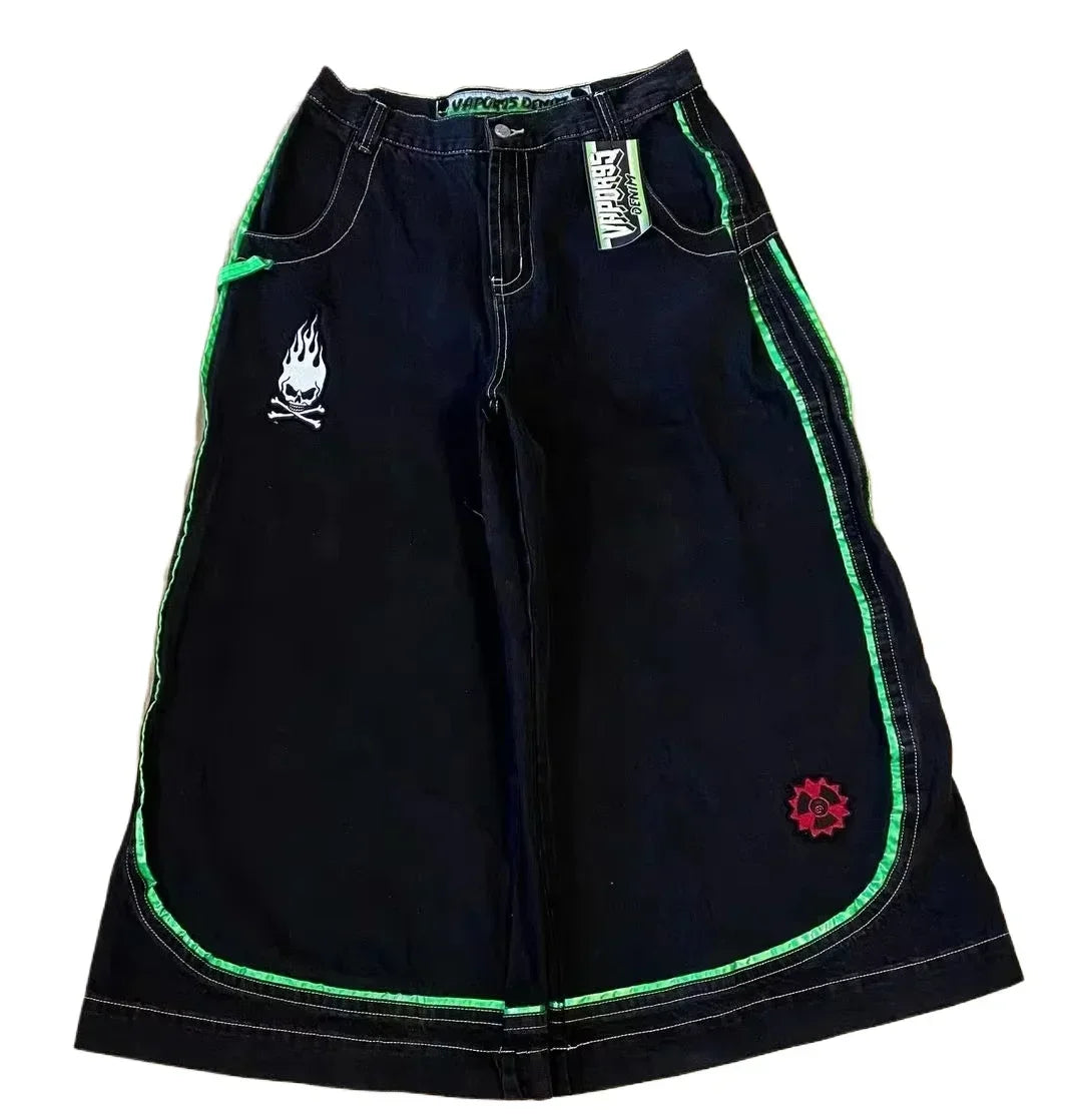 American Y2K Oversized Wide-Leg Jeans – Women’s Streetwear Loose Denim