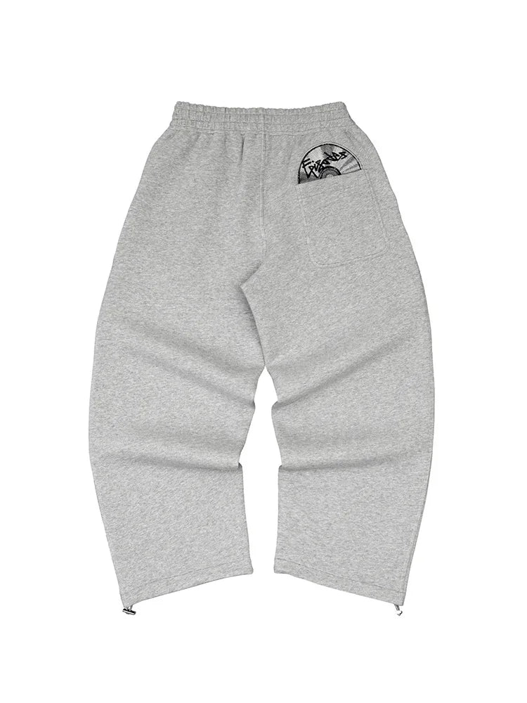 Retro High Street Men’s Sports Suit – Embroidered Hoodie & Sweatpants Set